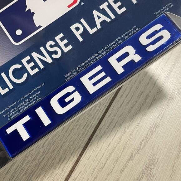 Detroit Tigers Metal MLB License Plate Frame Cover Navy Blue WinCraft USA NEW - Picture 8 of 8